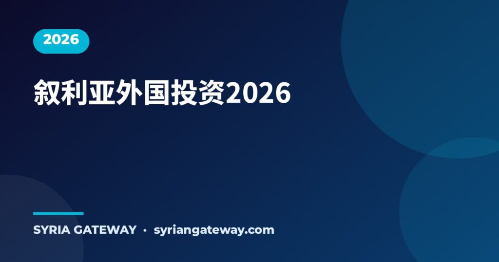 2026年叙利亚外国投资：能源、港口和机场领域的跨国企业